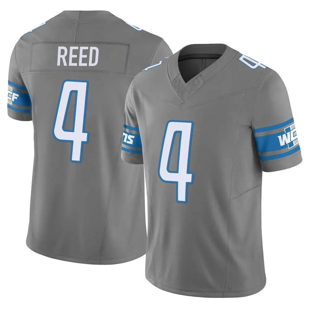 Davalo D.Lions #4 D.J. Reed Player Gray Vapor F.U.S.E. Limited Home Game Stitched Jerseys