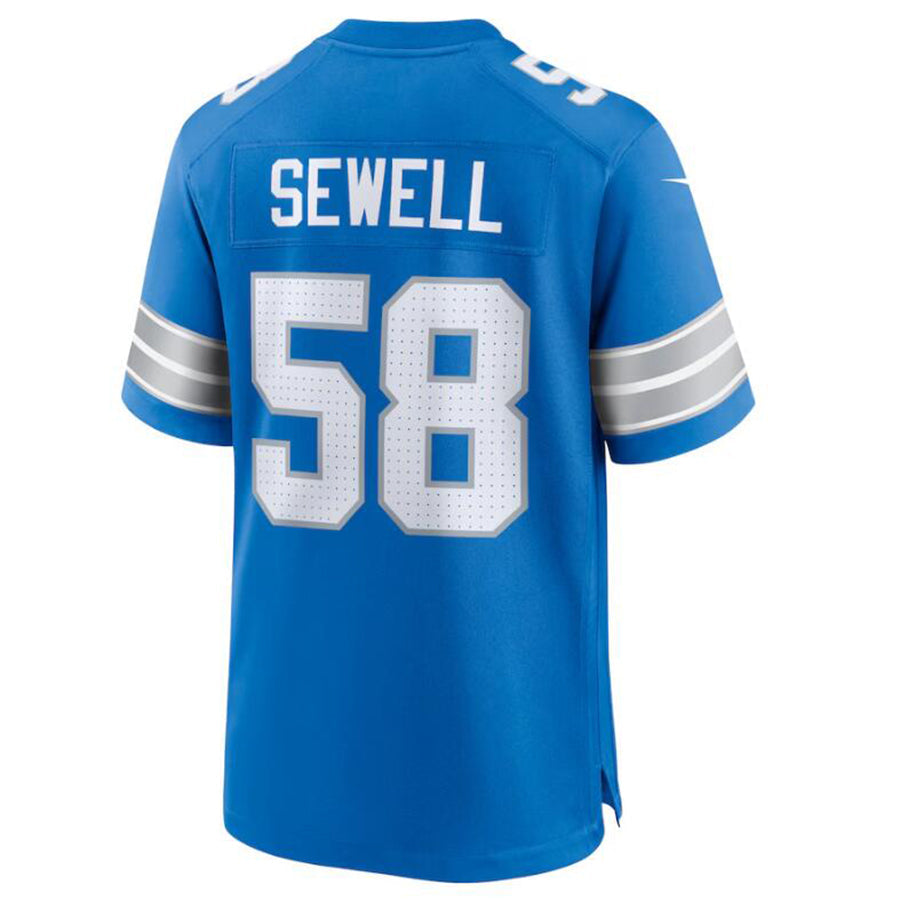 Davalo D.Lions #58 Penei Sewell Blue Game Jersey American Stitched Jerseys