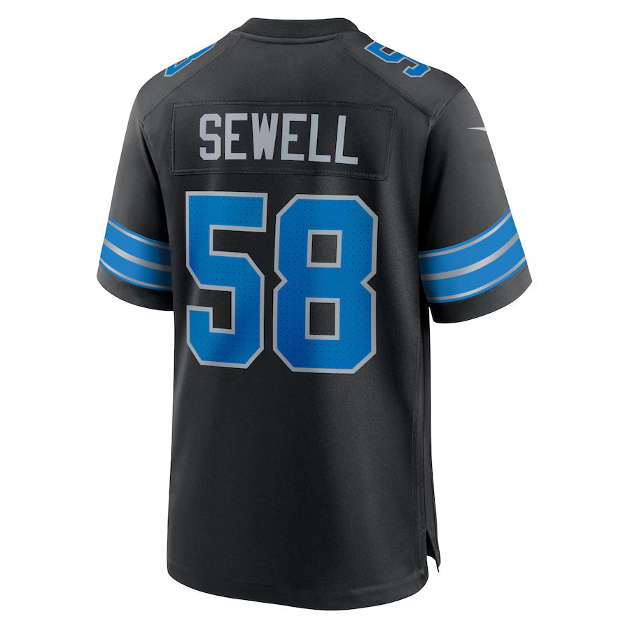 Davalo D.Lions #58 Penei Sewell Player Black Home Game Stitched Jerseys