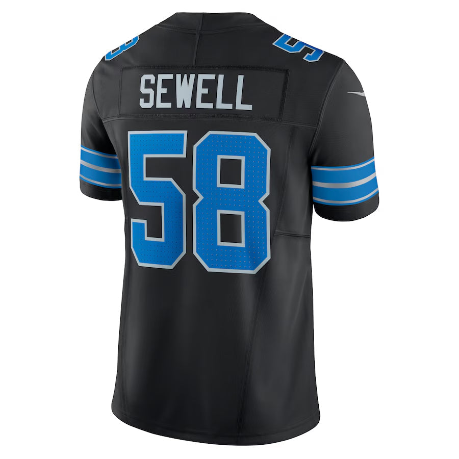 Davalo D.Lions #58 Penei Sewell Player Black Vapor F.U.S.E. Limited Game Stitched Jerseys