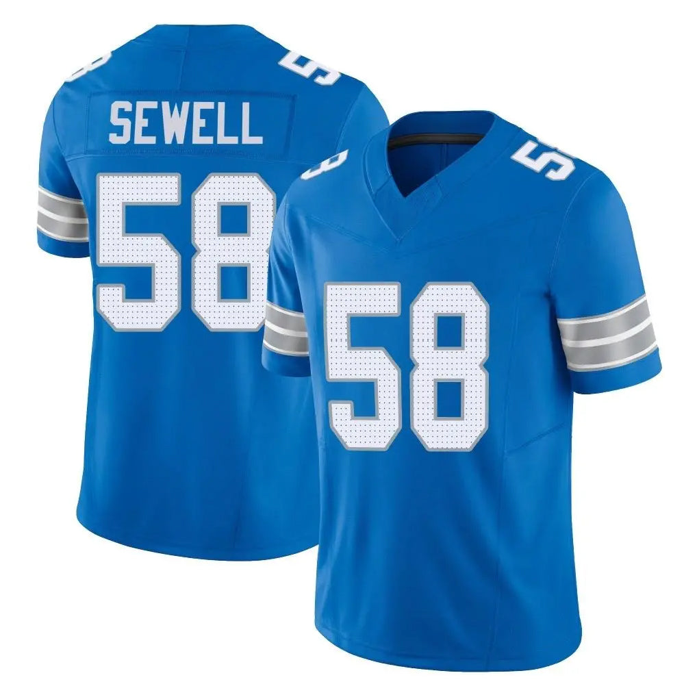 Davalo D.Lions #58 Penei Sewell Player Blue Limited Vapor F.U.S.E. Alternate Home Game Stitched Jerseys