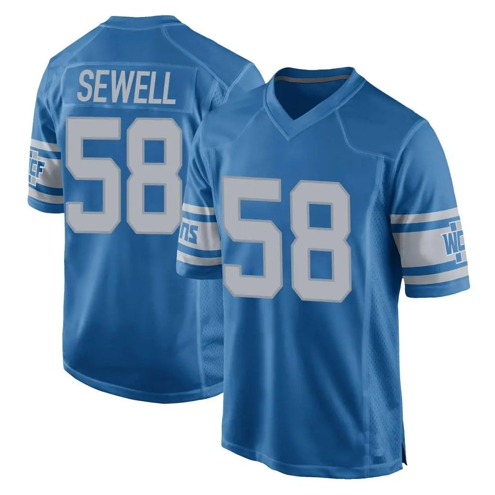 Davalo D.Lions #58 Penei Sewell Player Blue Vapor Untouchable Throwback Game Stitched Jerseys