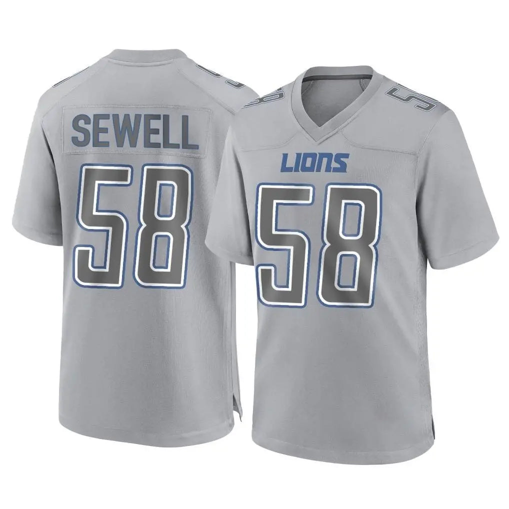 Davalo D.Lions #58 Penei Sewell Player Gray Atmosphere Fashion Home Game Stitched Jerseys