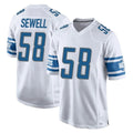 Davalo D.Lions #58 Penei Sewell Player White Home Game Stitched Jerseys