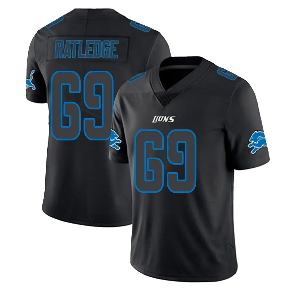 Davalo D.Lions #69 Tate Ratledge Player Black Impact Limited Home Game Stitched Jerseys