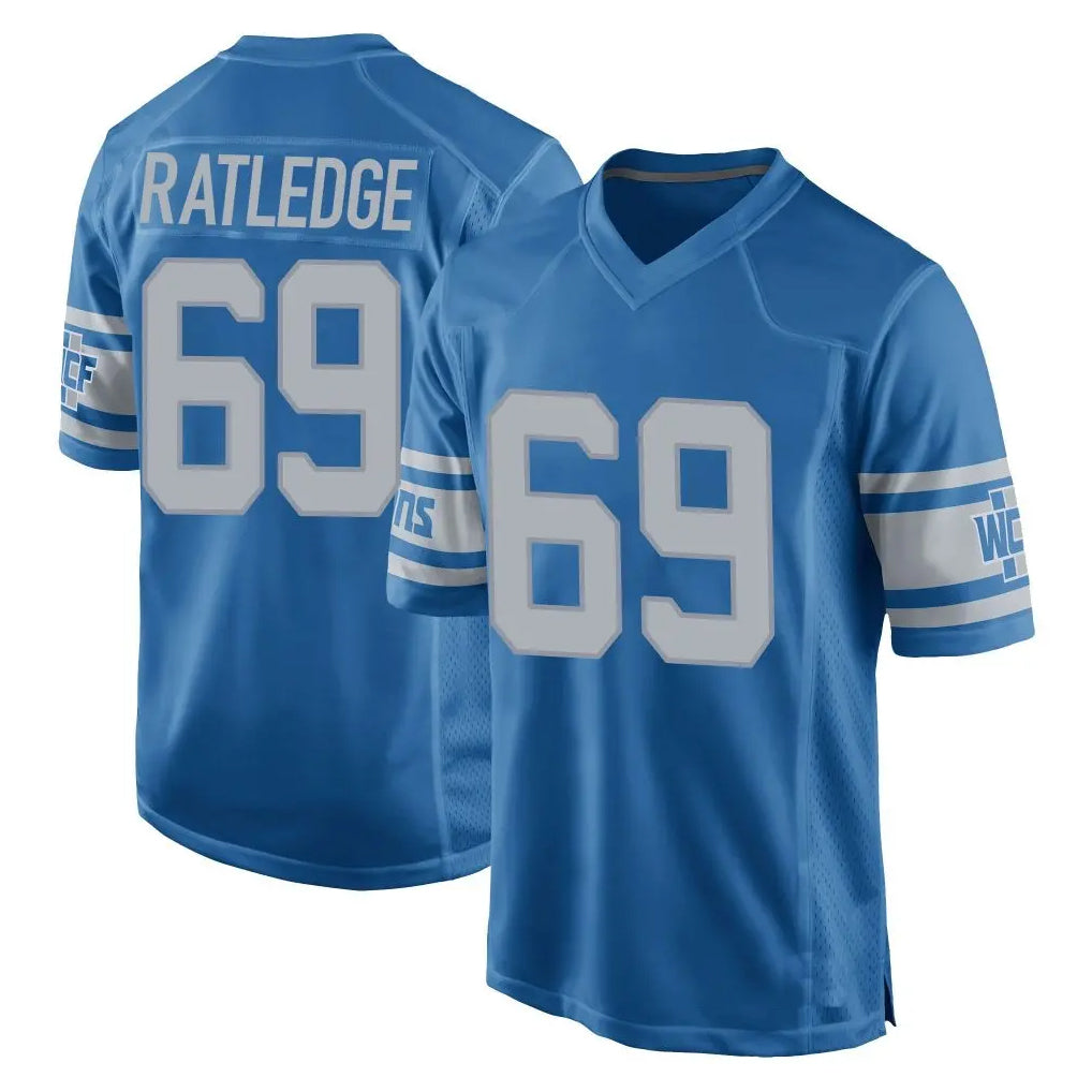 Davalo D.Lions #69 Tate Ratledge Player Blue Vapor Untouchable Throwback Game Stitched Jerseys