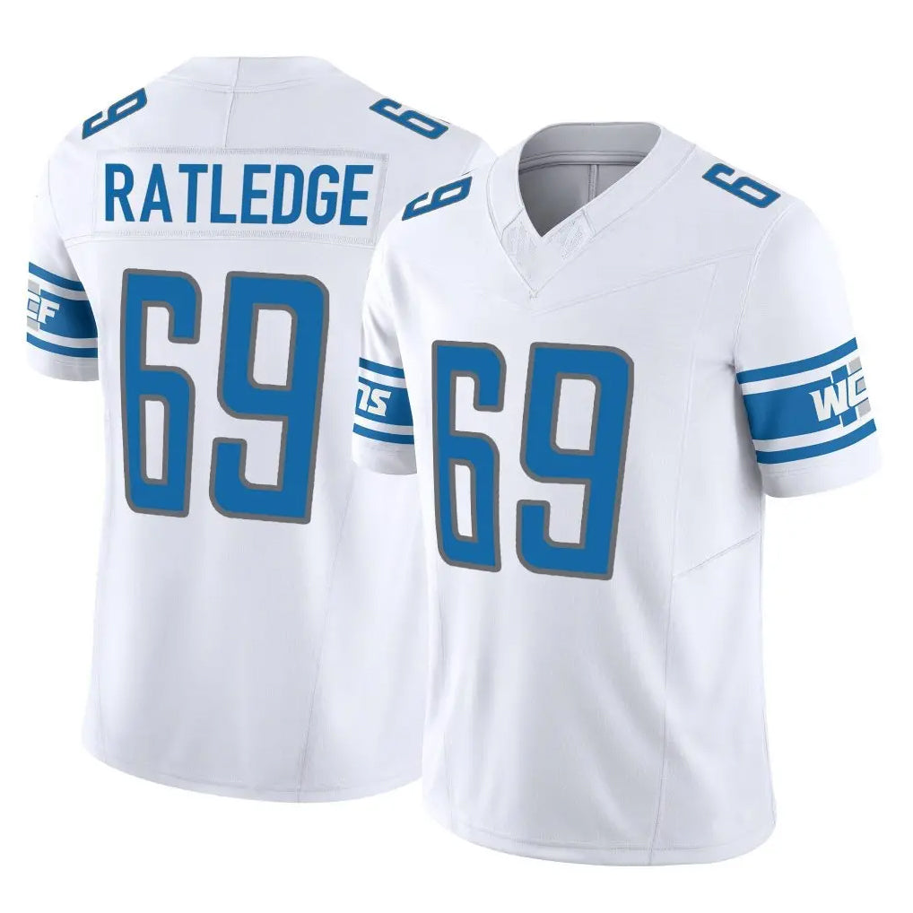 Davalo D.Lions #69 Tate Ratledge Player White Vapor F.U.S.E. Limited Home Game Stitched Jerseys