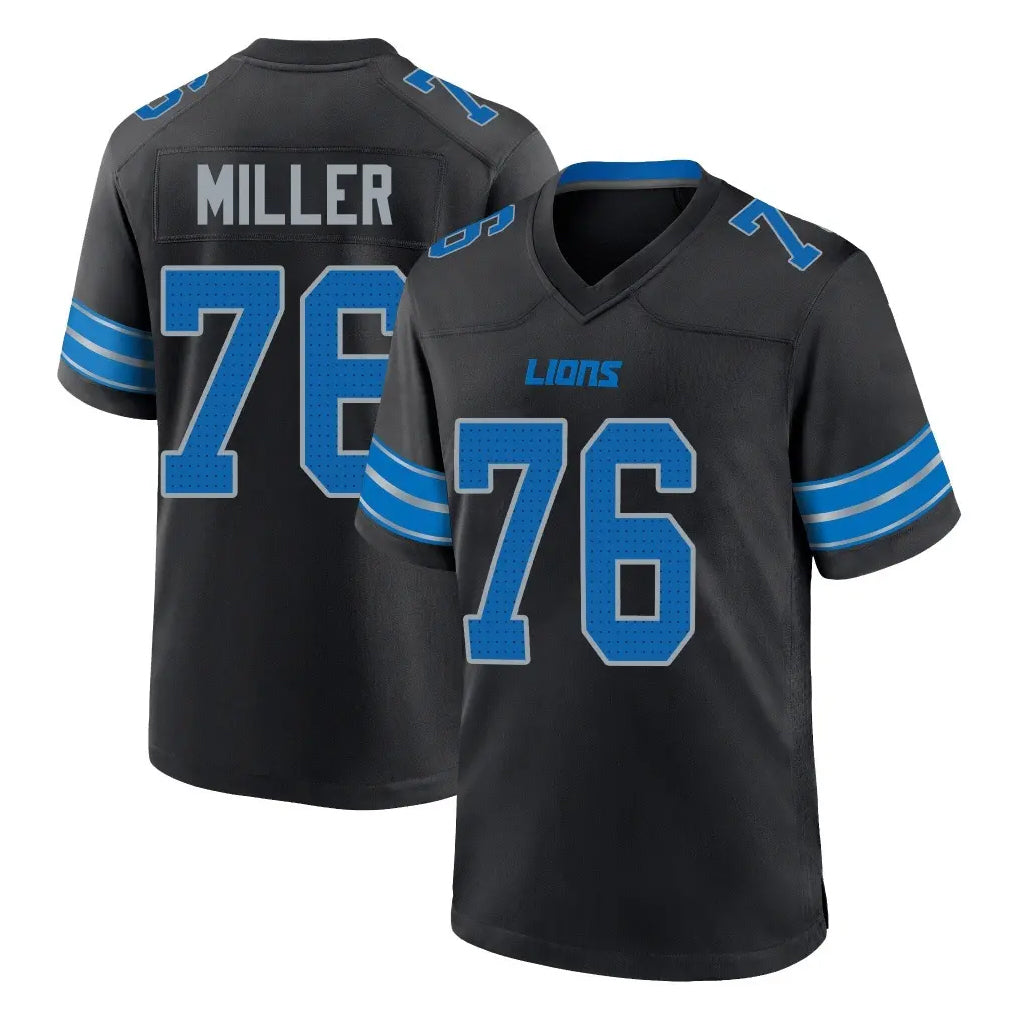 Davalo D.Lions #76 Blake Miller Player Black Alternate Home Game Stitched Jerseys