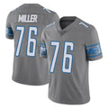 Davalo D.Lions #76 Blake Miller Player Gray Vapor Untouchable Limited Home Game Stitched Jerseys