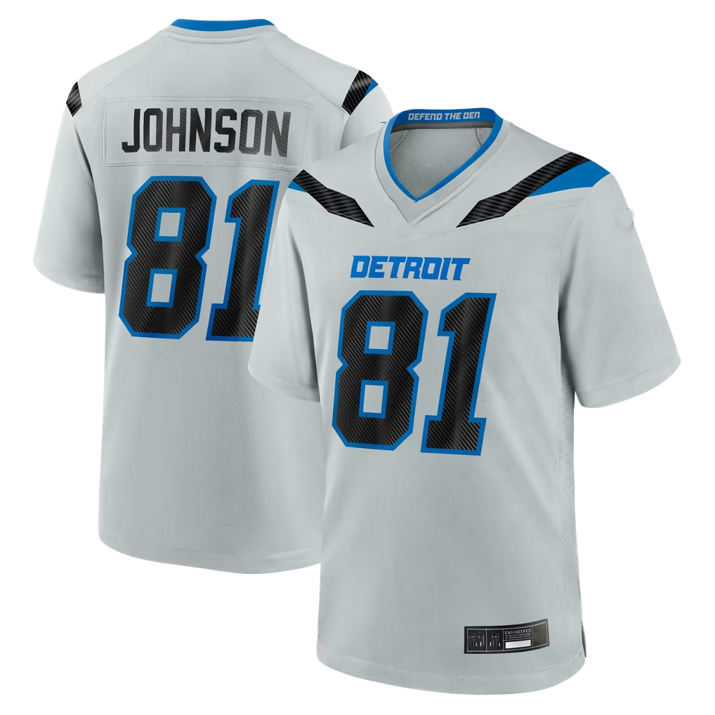 Davalo D.Lions #81 Calvin Johnson Silver 2026 Rivalries Collection Game Stitched Jerseys
