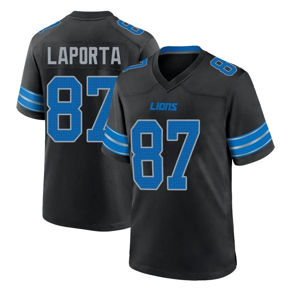 Davalo D.Lions #87 Sam LaPorta Player Black Alternate Home Game Stitched Jerseys