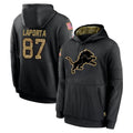 Davalo D.Lions #87 Sam LaPorta Player Black Salute to Service Hoodies Limited Game Stitched Jerseys