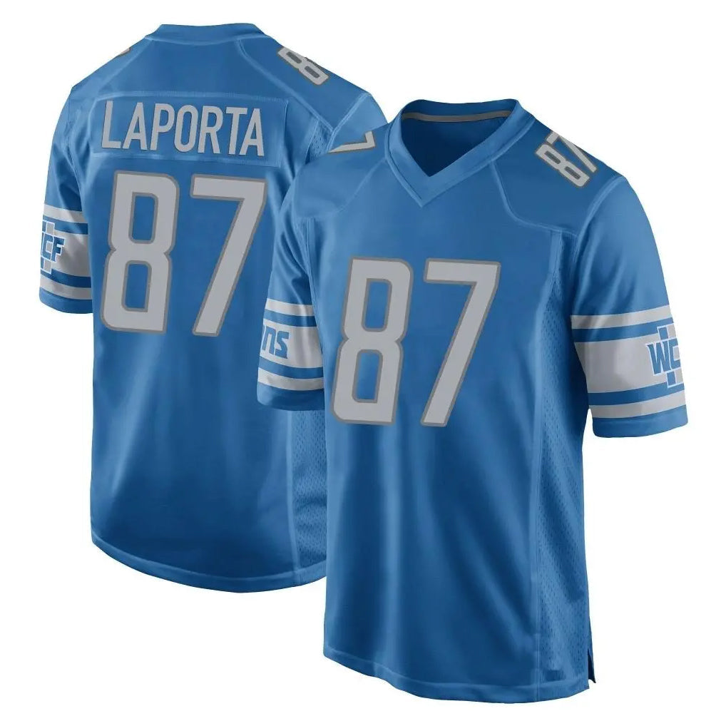 Davalo D.Lions #87 Sam LaPorta Player Blue Home Game Stitched Jerseys