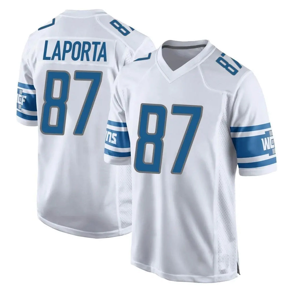 Davalo D.Lions #87 Sam LaPorta Player White Home Game Stitched Jerseys