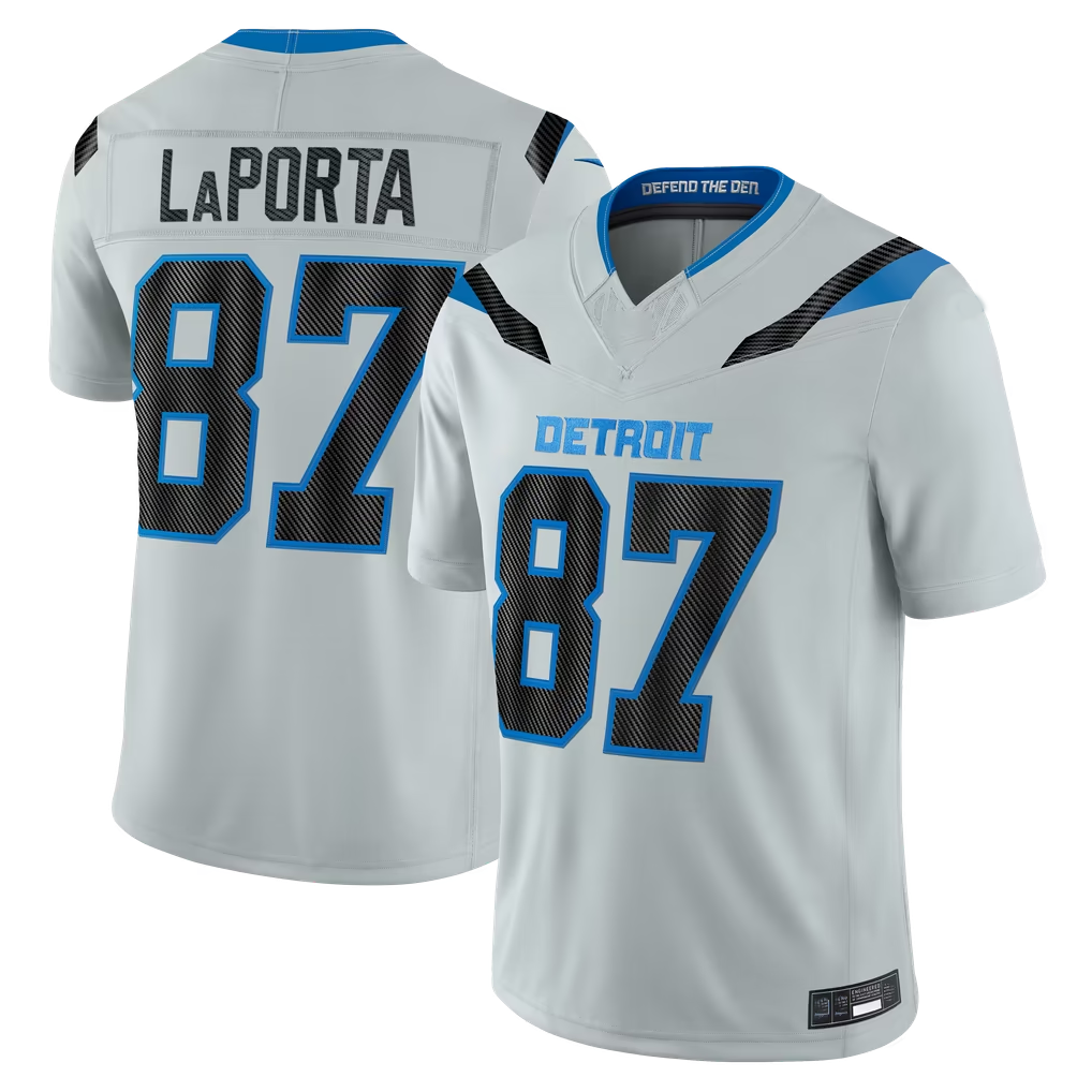 Davalo D.Lions #87 Sam LaPorta Silver 2026 Rivalries Collection Limited Stitched Jerseys