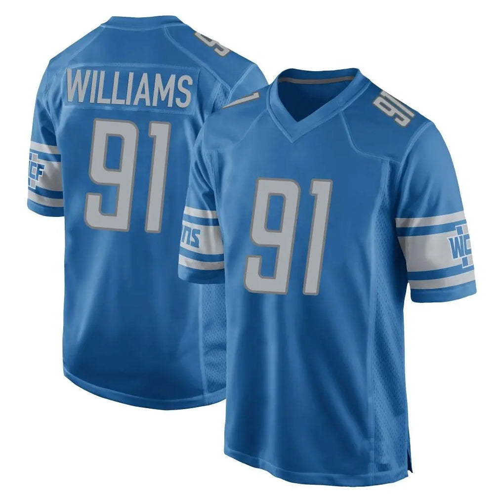 Davalo D.Lions #91 Tyleik Williams Player Blue Home Game Stitched Jerseys