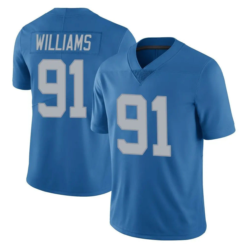 Davalo D.Lions #91 Tyleik Williams Player Blue Limited Throwback Vapor Untouchable Stitched Jerseys