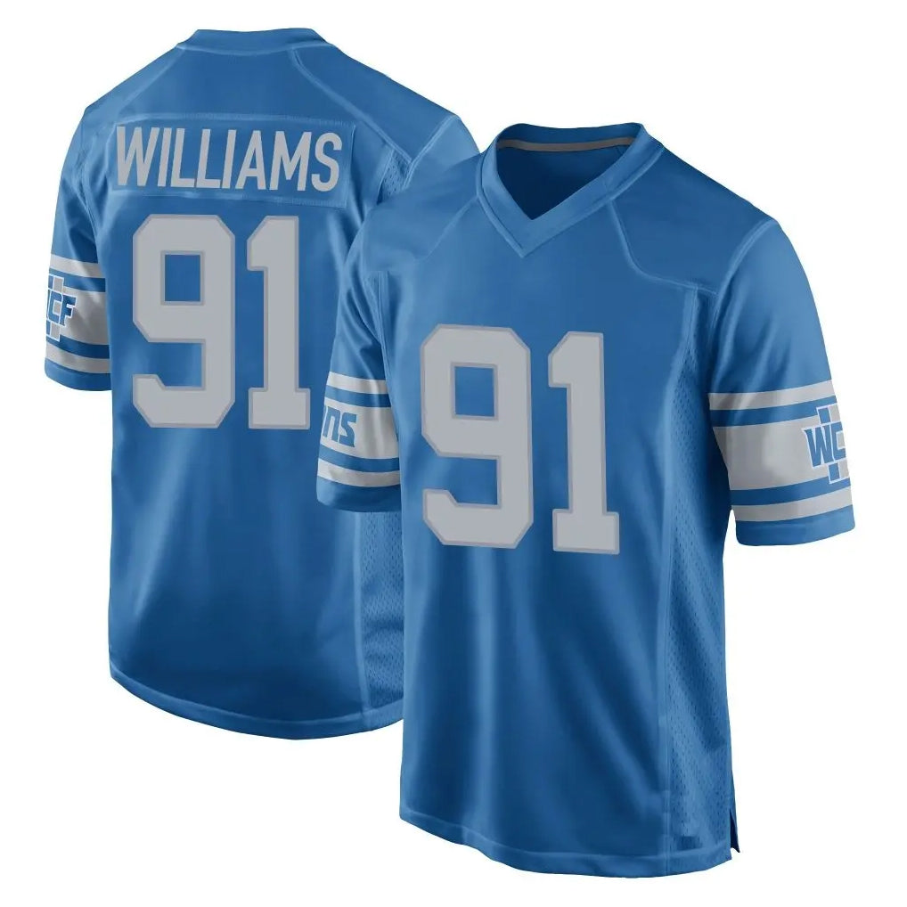 Davalo D.Lions #91 Tyleik Williams Player Blue Vapor Untouchable Throwback Game Stitched Jerseys