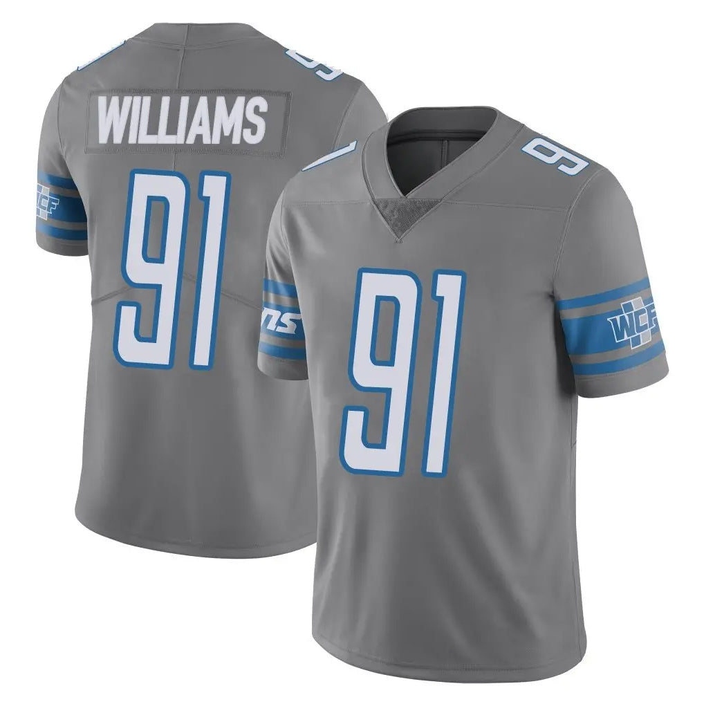 Davalo D.Lions #91 Tyleik Williams Player Gray Vapor Untouchable Limited Home Game Stitched Jerseys