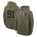 Davalo D.Lions #91 Tyleik Williams Player Olive Salute to Service Pullover Hoodies Limited Stitched Jerseys