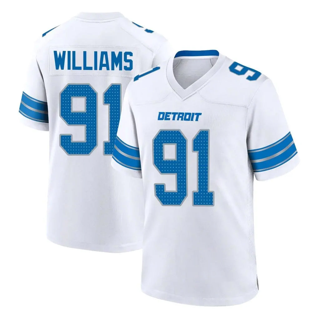 Davalo D.Lions #91 Tyleik Williams Player White Alternate Home Game Stitched Jerseys