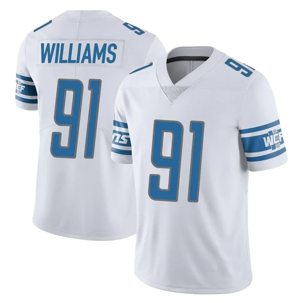 Davalo D.Lions #91 Tyleik Williams Player White Limited Vapor Untouchable Home Game Stitched Jerseys