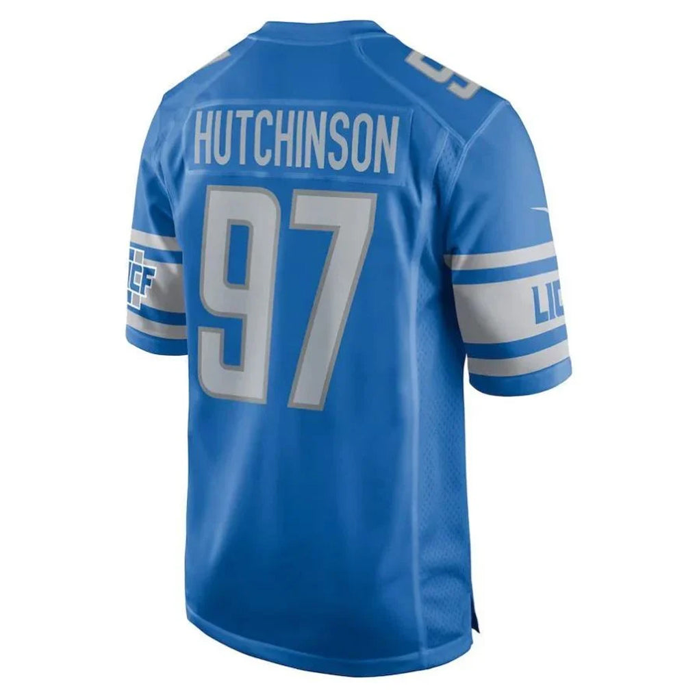 Davalo D.Lions #97 Aidan Hutchinson Player Blue Home Game Stitched Jerseys