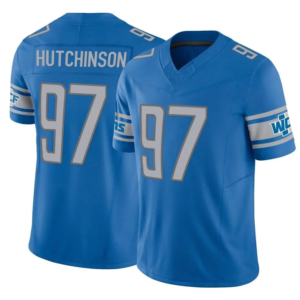 Davalo D.Lions #97 Aidan Hutchinson Player Blue Vapor F.U.S.E. Limited Home Game Stitched Jerseys