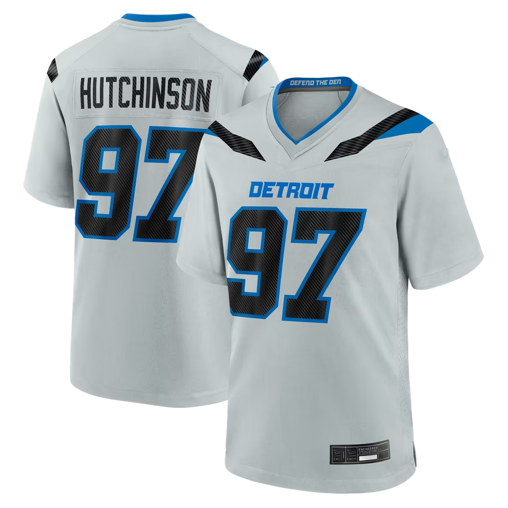 Davalo D.Lions #97 Aidan Hutchinson Silver 2026 Rivalries Collection Game Stitched Jerseys
