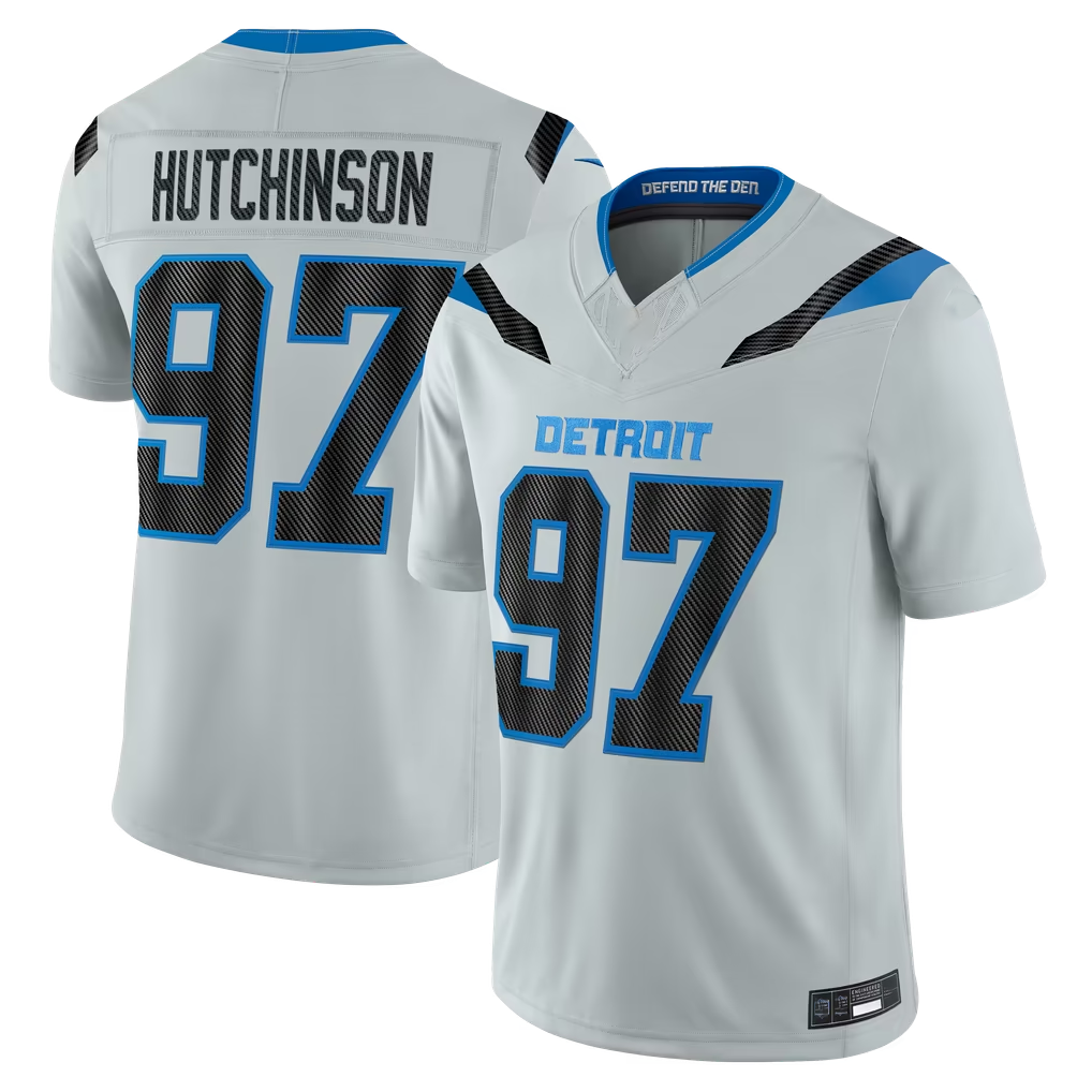 Davalo D.Lions #97 Aidan Hutchinson Silver 2026 Rivalries Collection Limited Stitched Jerseys