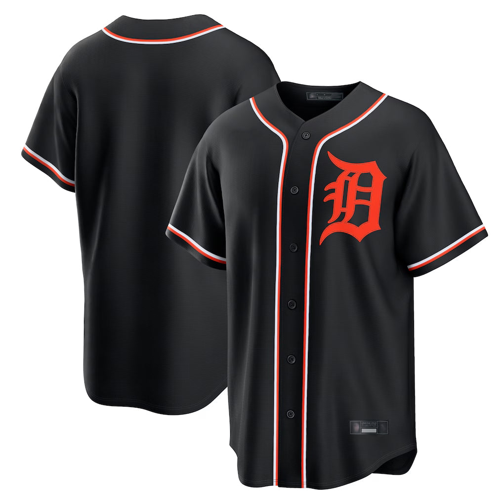 Davalo D.Tigers Black Fashion Out Home Game Blank Player Stitched Jerseys