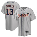 Davalo D.Tigers #13 Dillon Dingler Player Gray Home Game Stitched Jerseys