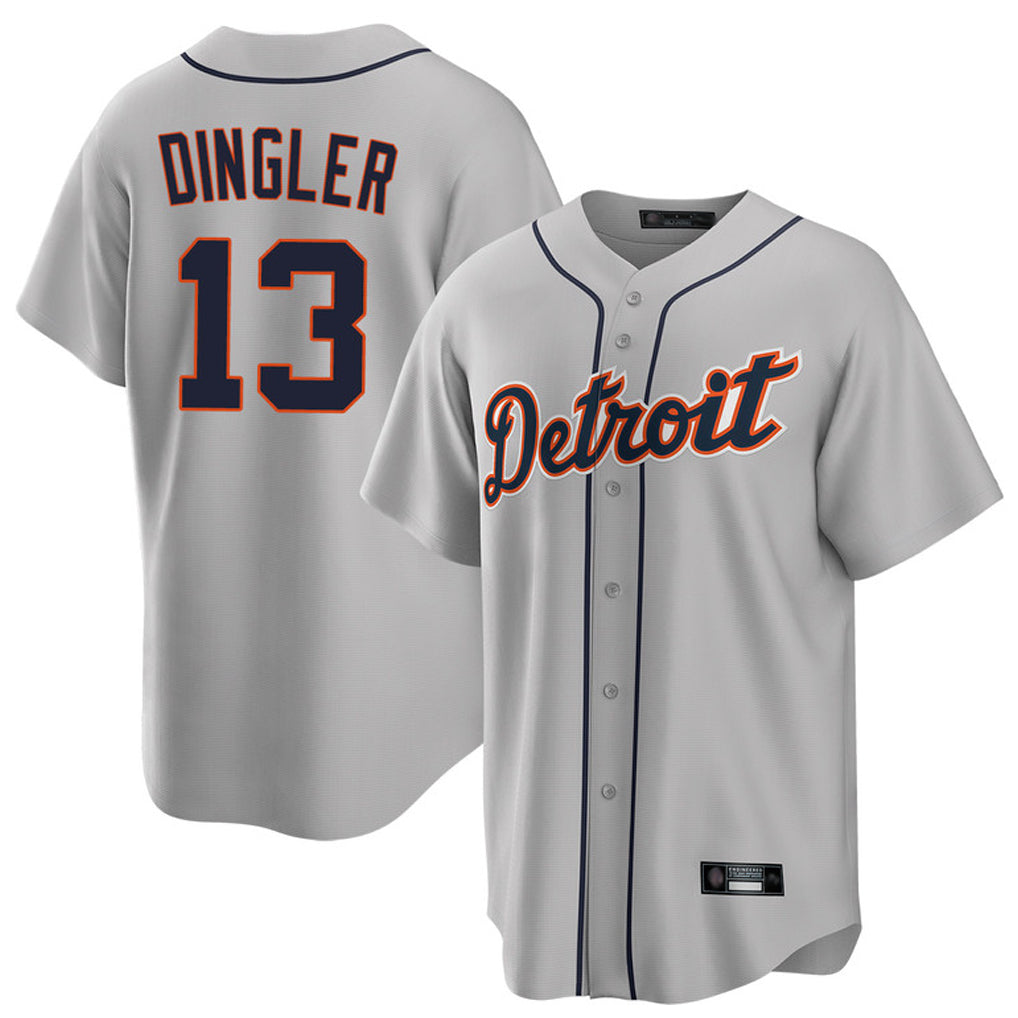 Davalo D.Tigers #13 Dillon Dingler Player Gray Home Game Stitched Jerseys