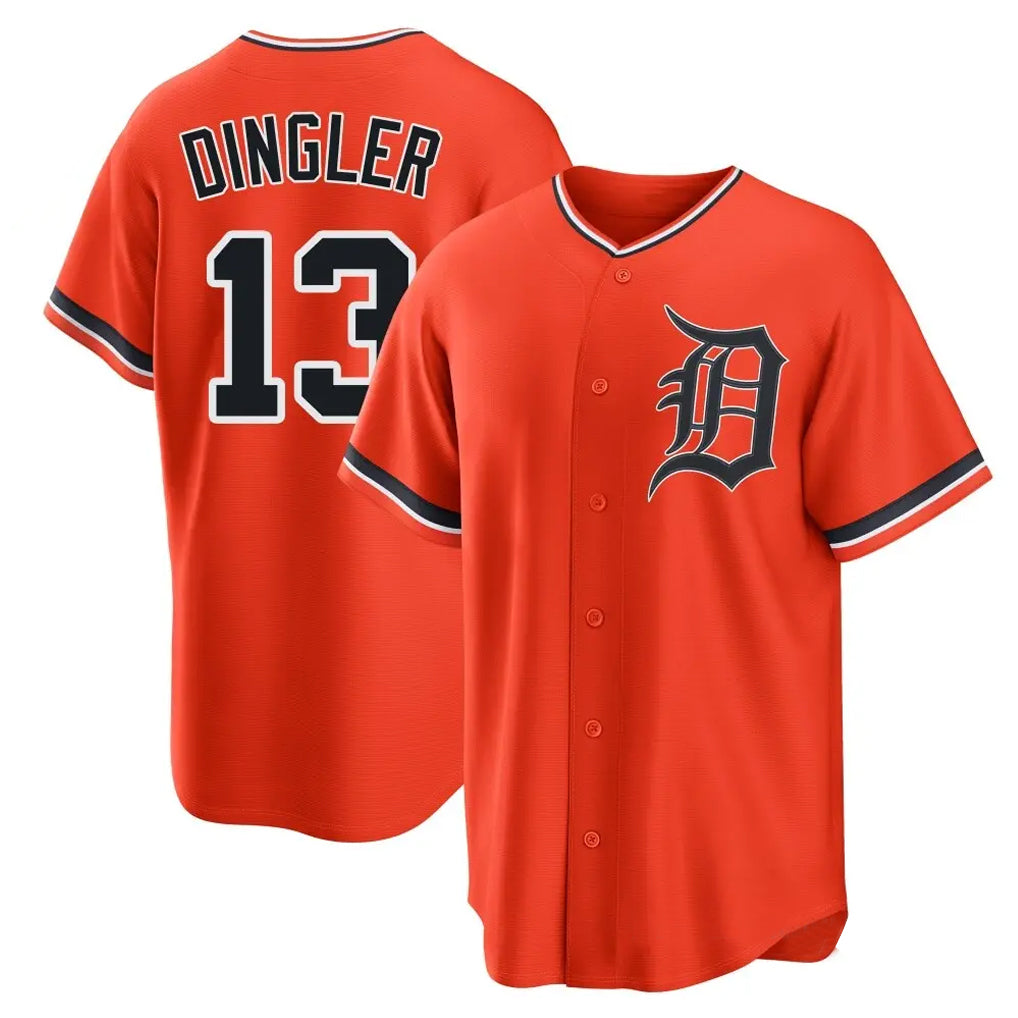 Davalo D.Tigers #13 Dillon Dingler Player Orange Home Game Stitched Jerseys