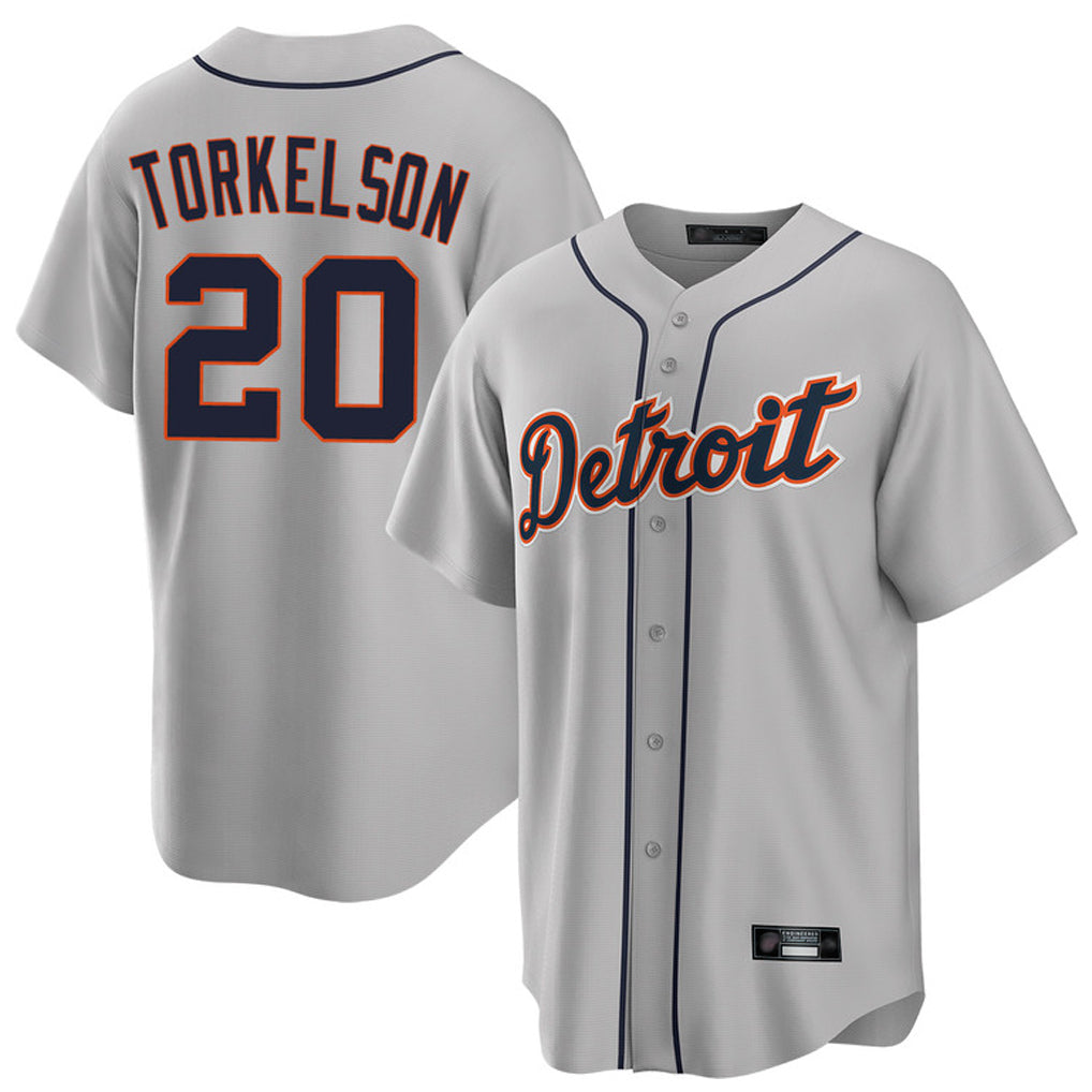 Davalo D.Tigers #20 Spencer Torkelson Player Gray Home Game Stitched Jerseys