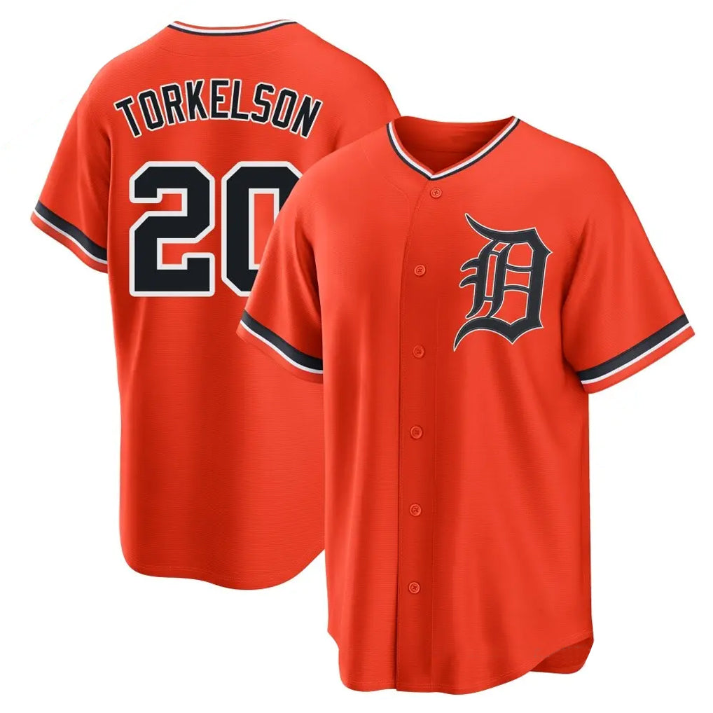 Davalo D.Tigers #20 Spencer Torkelson Player Orange Home Game Stitched Jerseys