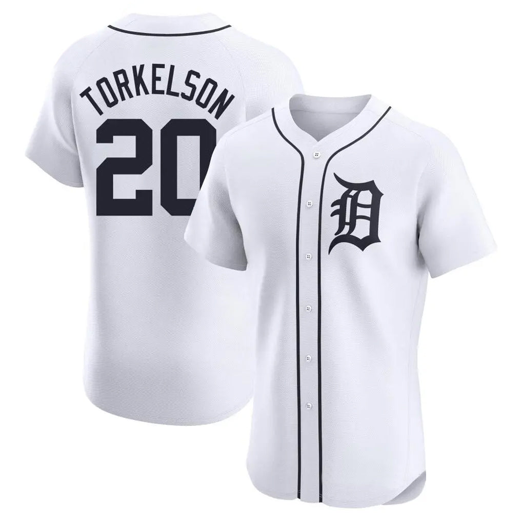 Davalo D.Tigers #20 Spencer Torkelson Player White Limited Elite Home Stitched Jerseys