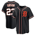 Davalo D.Tigers #23 Kirk Gibson Player Black Fashion Out Home Game Stitched Jerseys