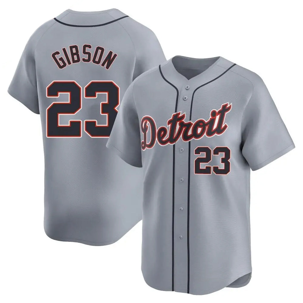 Davalo D.Tigers #23 Kirk Gibson Player Gray Home Limited Stitched Jerseys