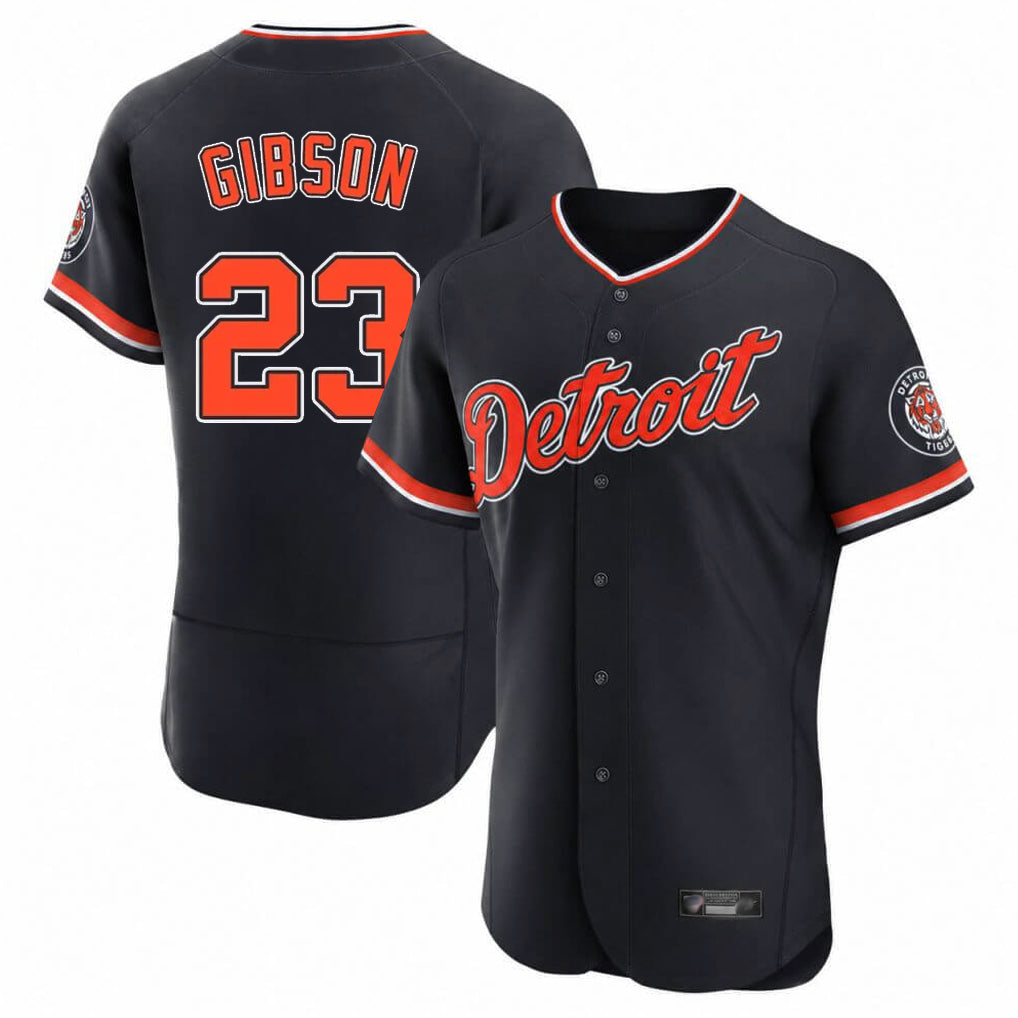 Davalo D.Tigers #23 Kirk Gibson Player Navy Limited Elite Home Game Stitched Jerseys
