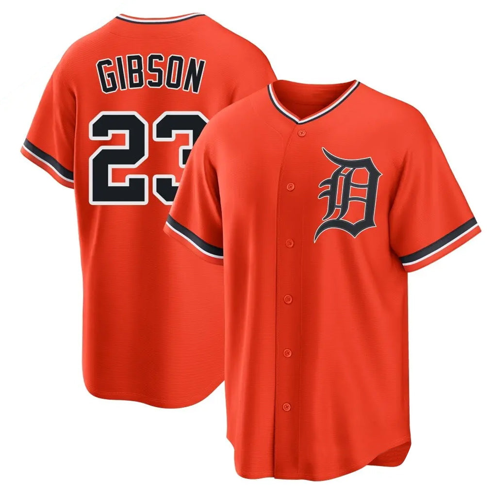 Davalo D.Tigers #23 Kirk Gibson Player Orange Home Game Stitched Jerseys