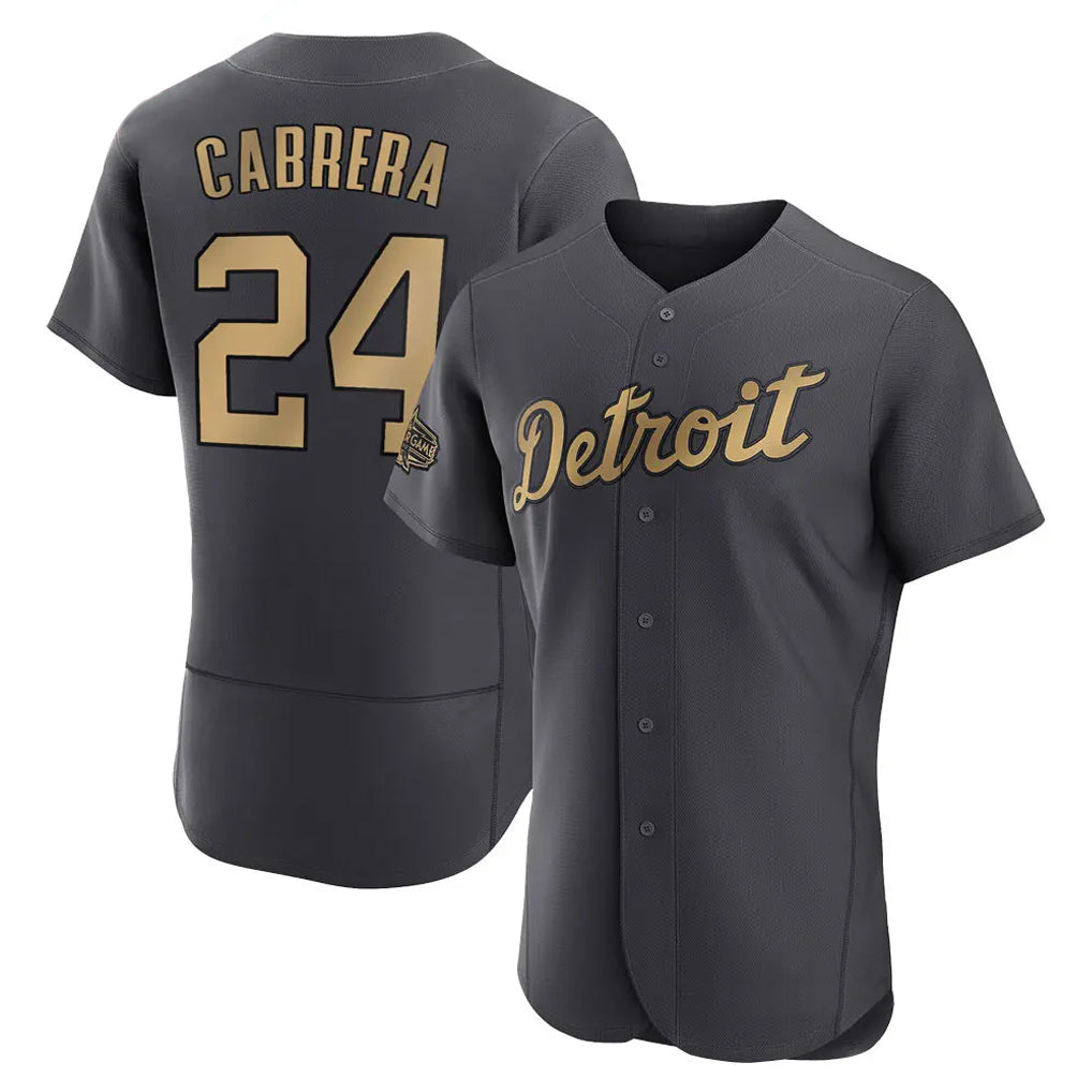 Davalo D.Tigers #24 Miguel Cabrera Player Charcoal All-Star Limited Elite Home Stitched Jerseys