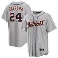 Davalo D.Tigers #24 Miguel Cabrera Player Gray Home Game Stitched Jerseys