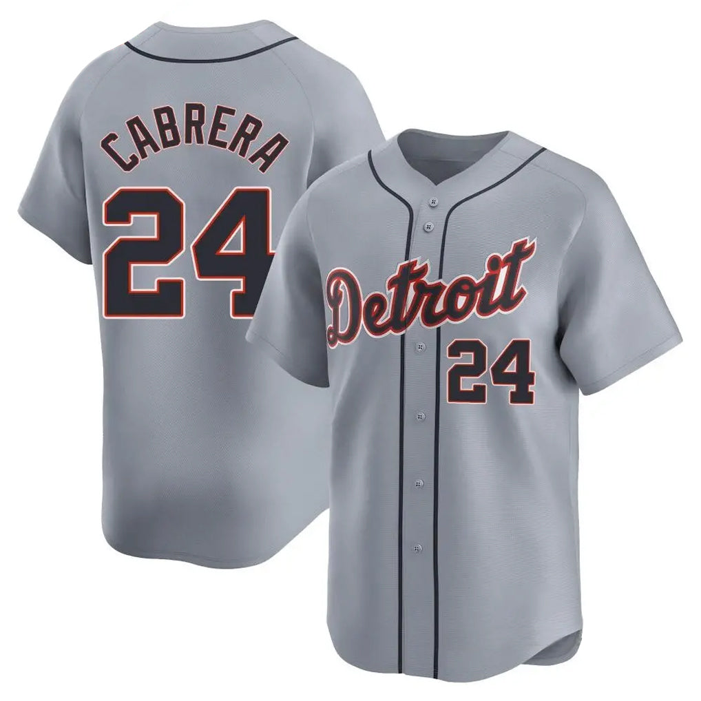 Davalo D.Tigers #24 Miguel Cabrera Player Gray Home Limited Stitched Jerseys