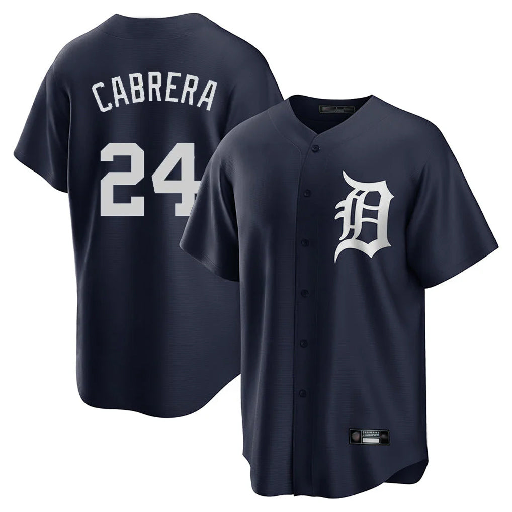Davalo D.Tigers #24 Miguel Cabrera Player Navy Game Home Stitched Jerseys