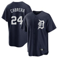 Davalo D.Tigers #24 Miguel Cabrera Player Navy Game Home Stitched Jerseys