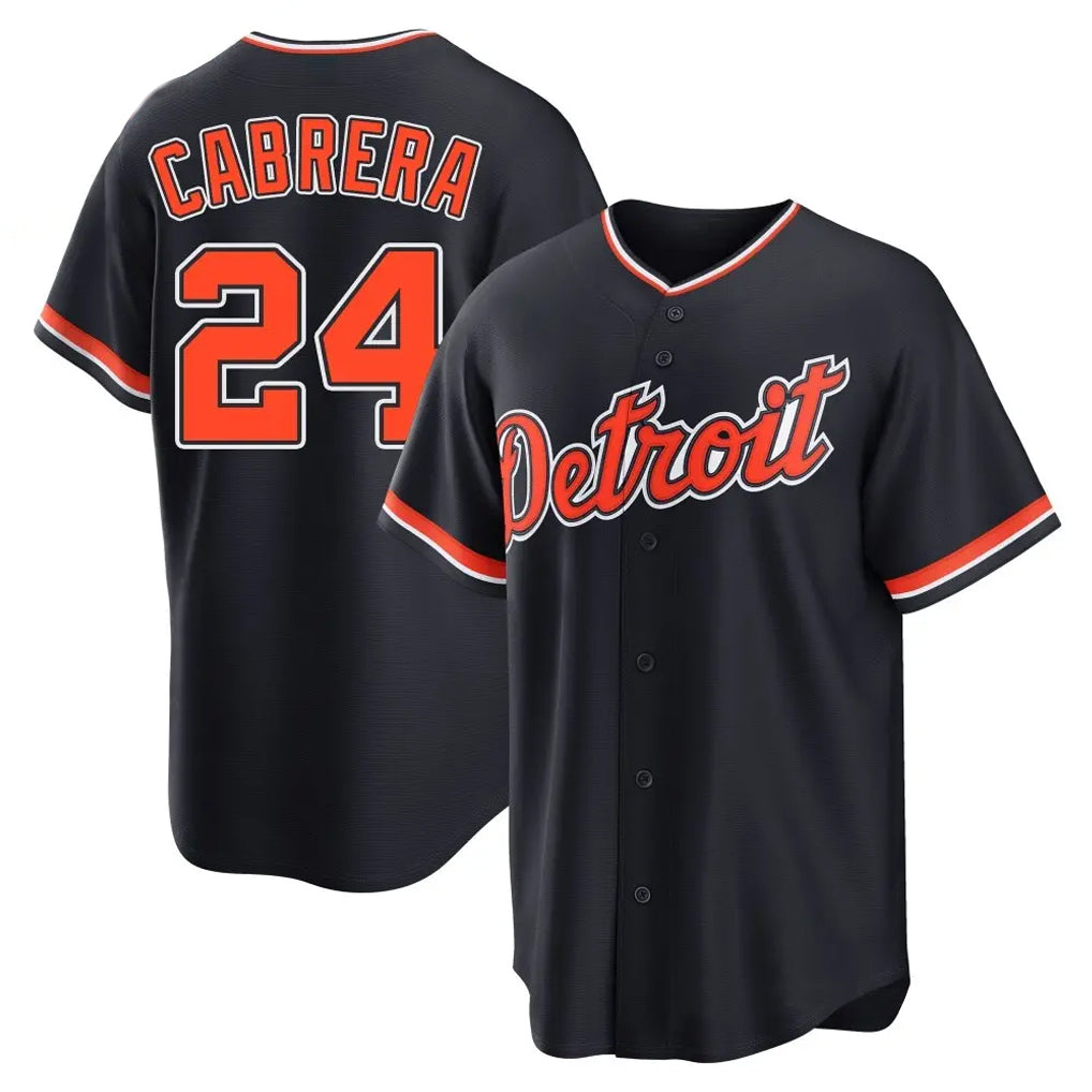 Davalo D.Tigers #24 Miguel Cabrera Player Navy Home Game Stitched Jerseys