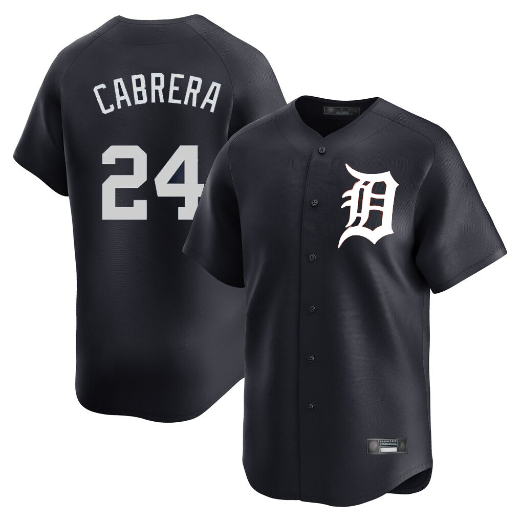 Davalo D.Tigers #24 Miguel Cabrera Player Navy Home Limited Game Stitched Jerseys