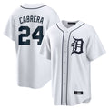 Davalo D.Tigers #24 Miguel Cabrera Player White Home Game Stitched Jerseys