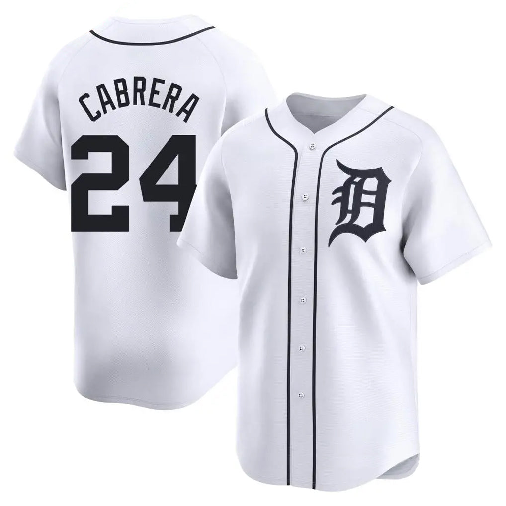 Davalo D.Tigers #24 Miguel Cabrera Player White Home Limited Stitched Jerseys